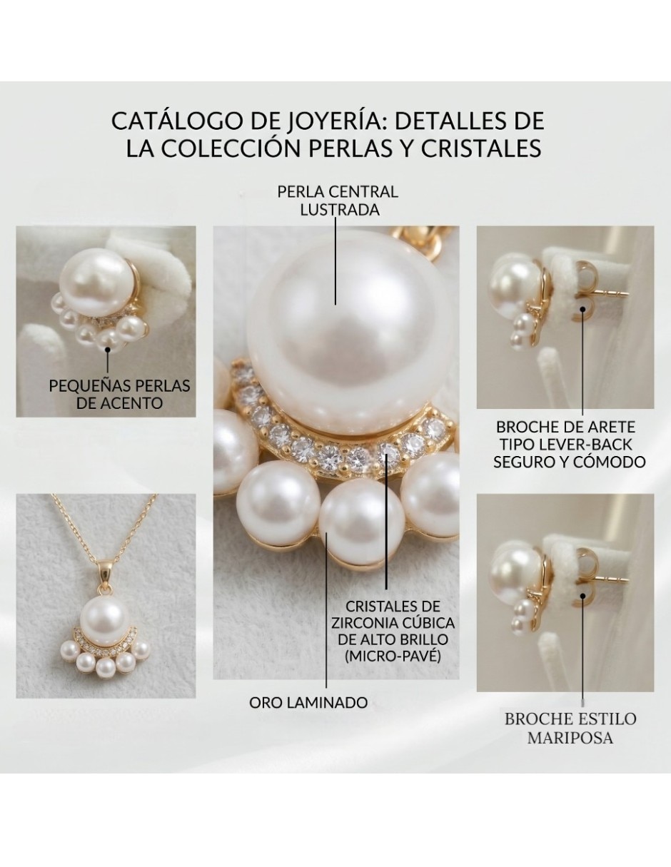 Aretes y collar flor cm-top conjunto de joyería elegante de oro laminado 14 k zirconia cúbica