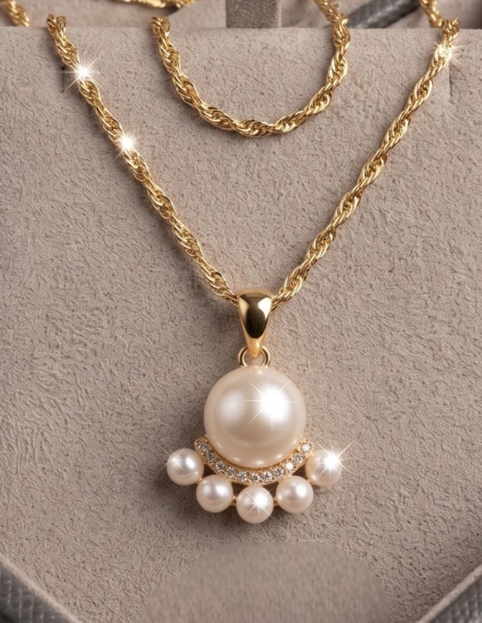Aretes y collar flor cm-top conjunto de joyería elegante de oro laminado 14 k zirconia cúbica