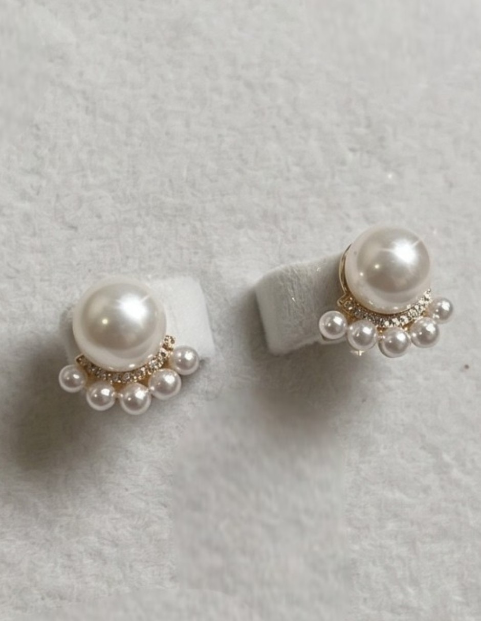 Aretes y collar flor cm-top conjunto de joyería elegante de oro laminado 14 k zirconia cúbica