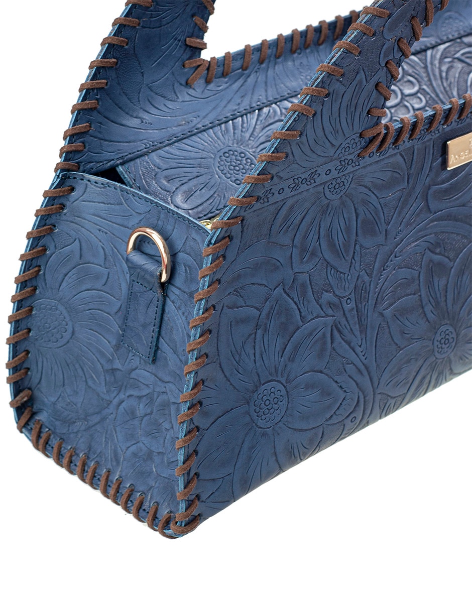 Bolsa satchel ofelia de piel bovino para mujer 7