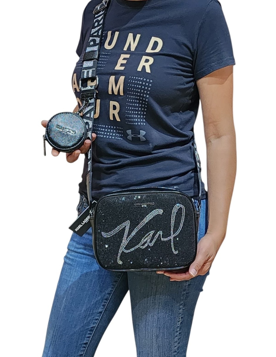 Bolsa crossbody karl lagerfeld lh6ep6cj blk metallic para mujer