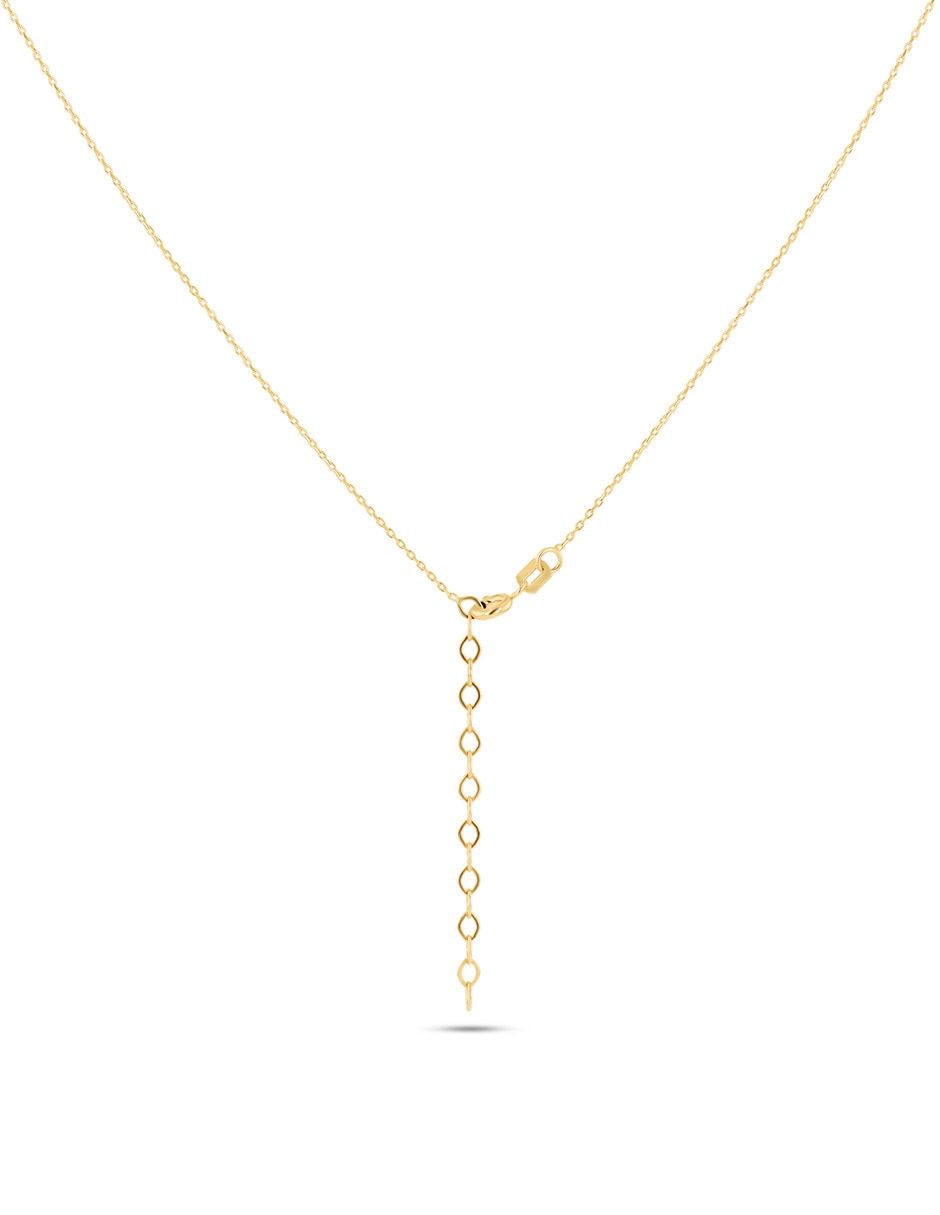 Collar con dije de corazón Joyerias Bizzarro de oro amarillo 14 k zirconia