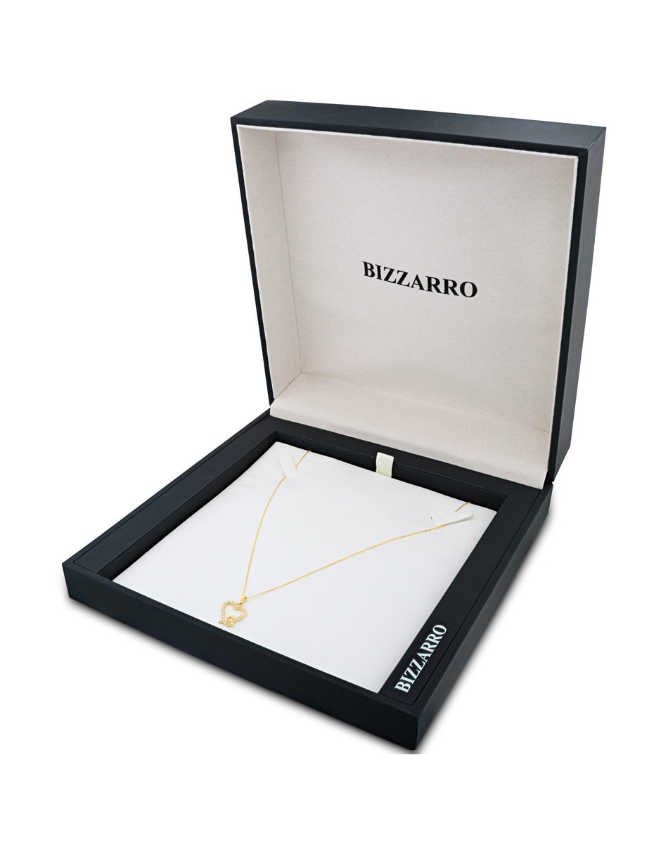 Collar con dije de coraz˜n joyerias bizzarro de oro amarillo 14 k zirconia