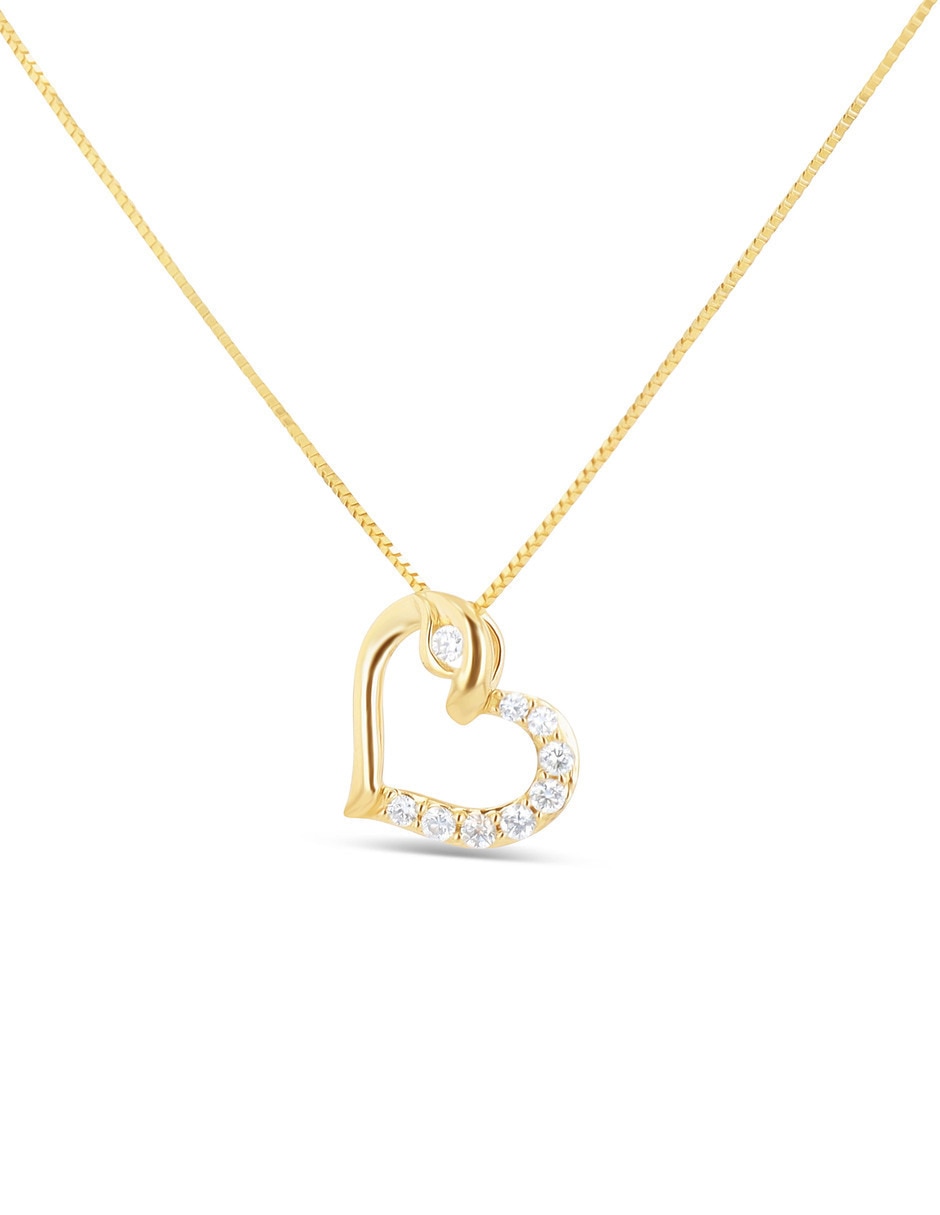 Collar con dije circular de Oro amarillo 14 k diamante Collar con dije circular de Oro amarillo 14 k diamante