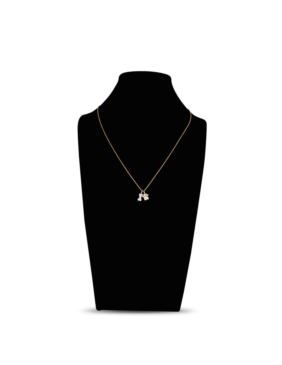 Collar con dije circular de oro amarillo 14 k diamante 3