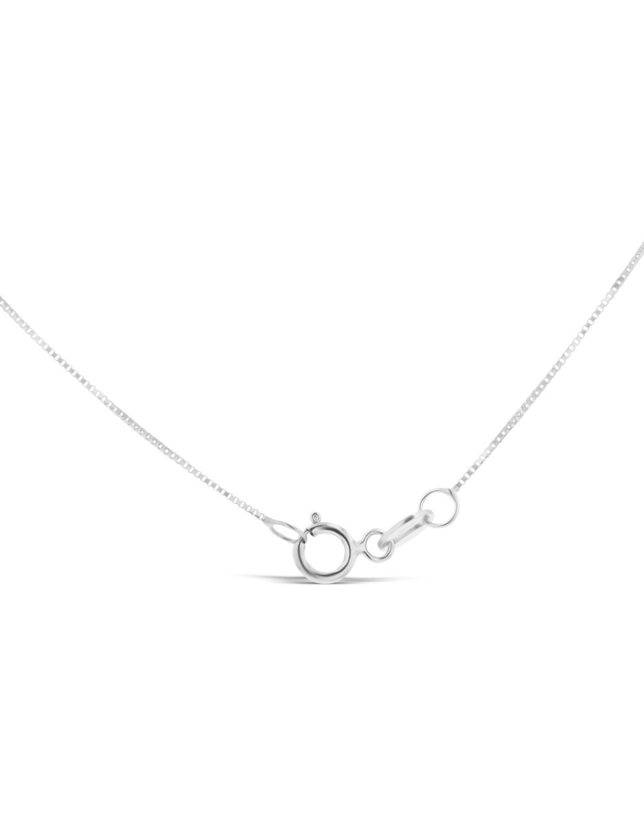 Collar con dije circular Joyerias Bizzarro de oro blanco 14 k diamante