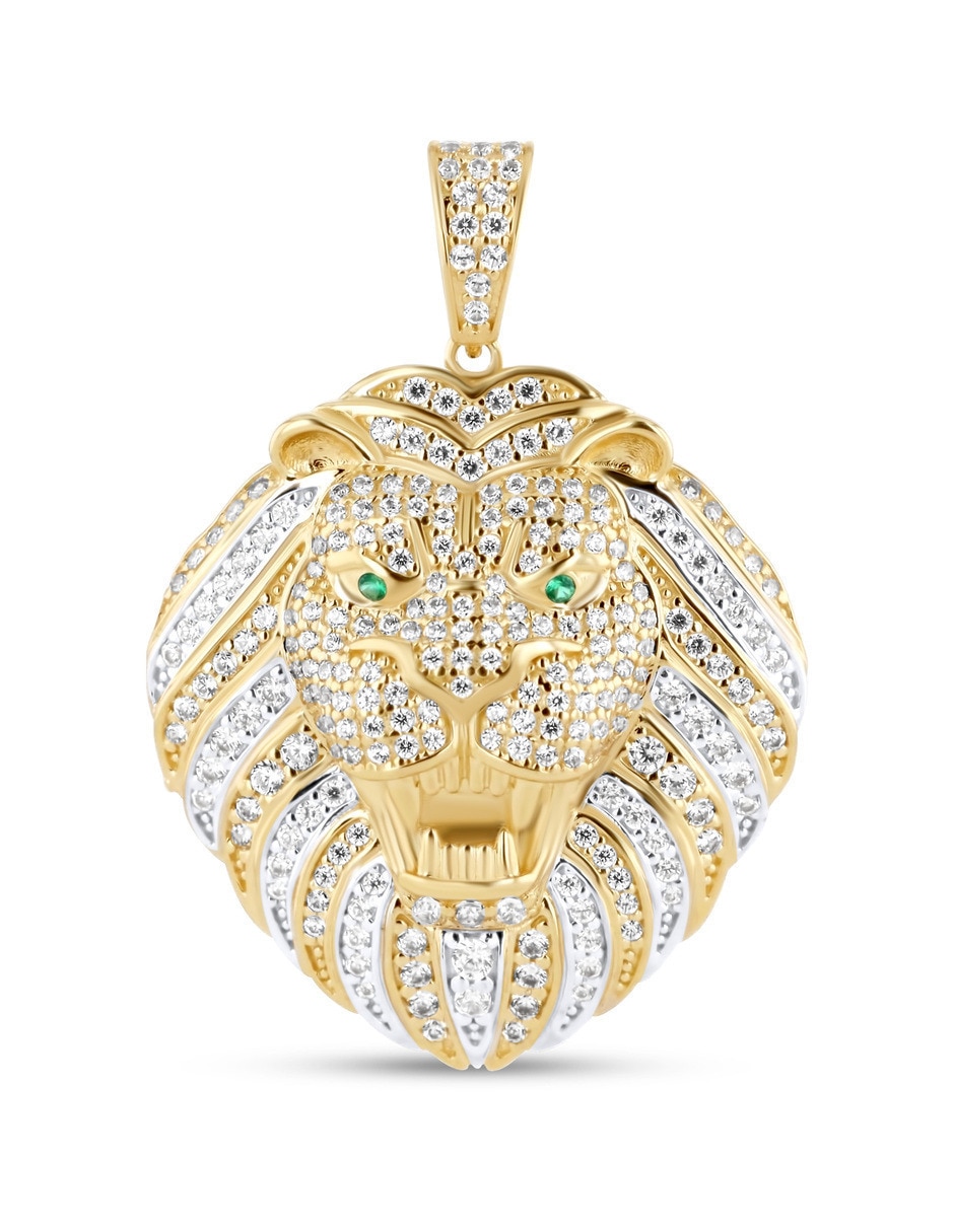 Dije de circular joyerias bizzarro león de oro amarillo 14 k