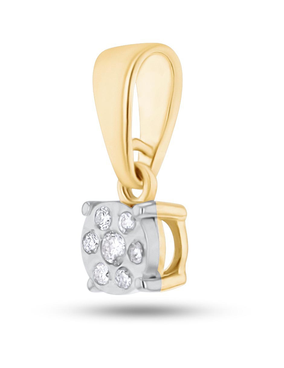 Dije circular Joyerias Bizzarro de oro amarillo 10 k diamante