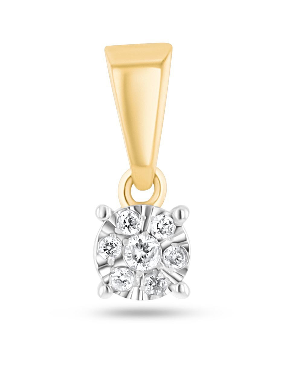 Dije circular Joyerias Bizzarro de oro amarillo 10 k diamante