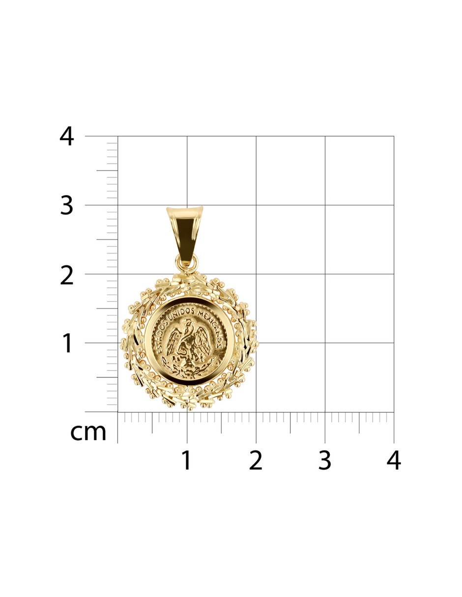 Dije circular de oro amarillo 14 k 2
