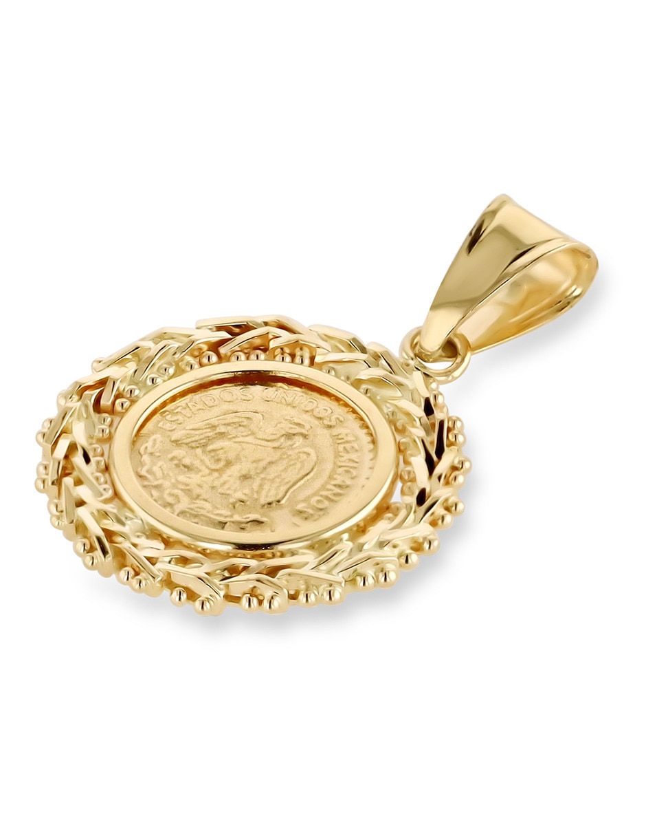 Dije circular de oro amarillo 14 k 5