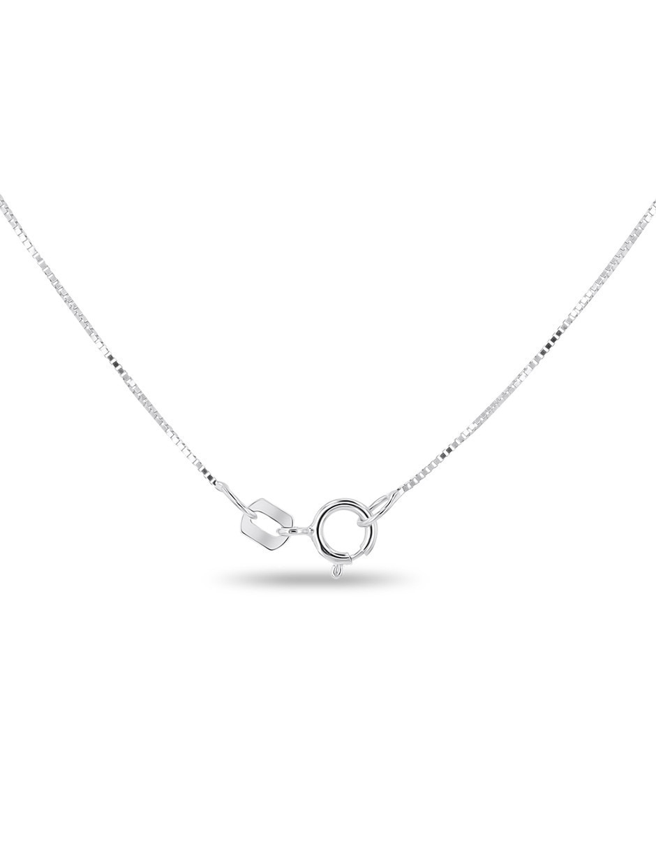 Collar con dije circular de oro rosa 14 k diamante 2