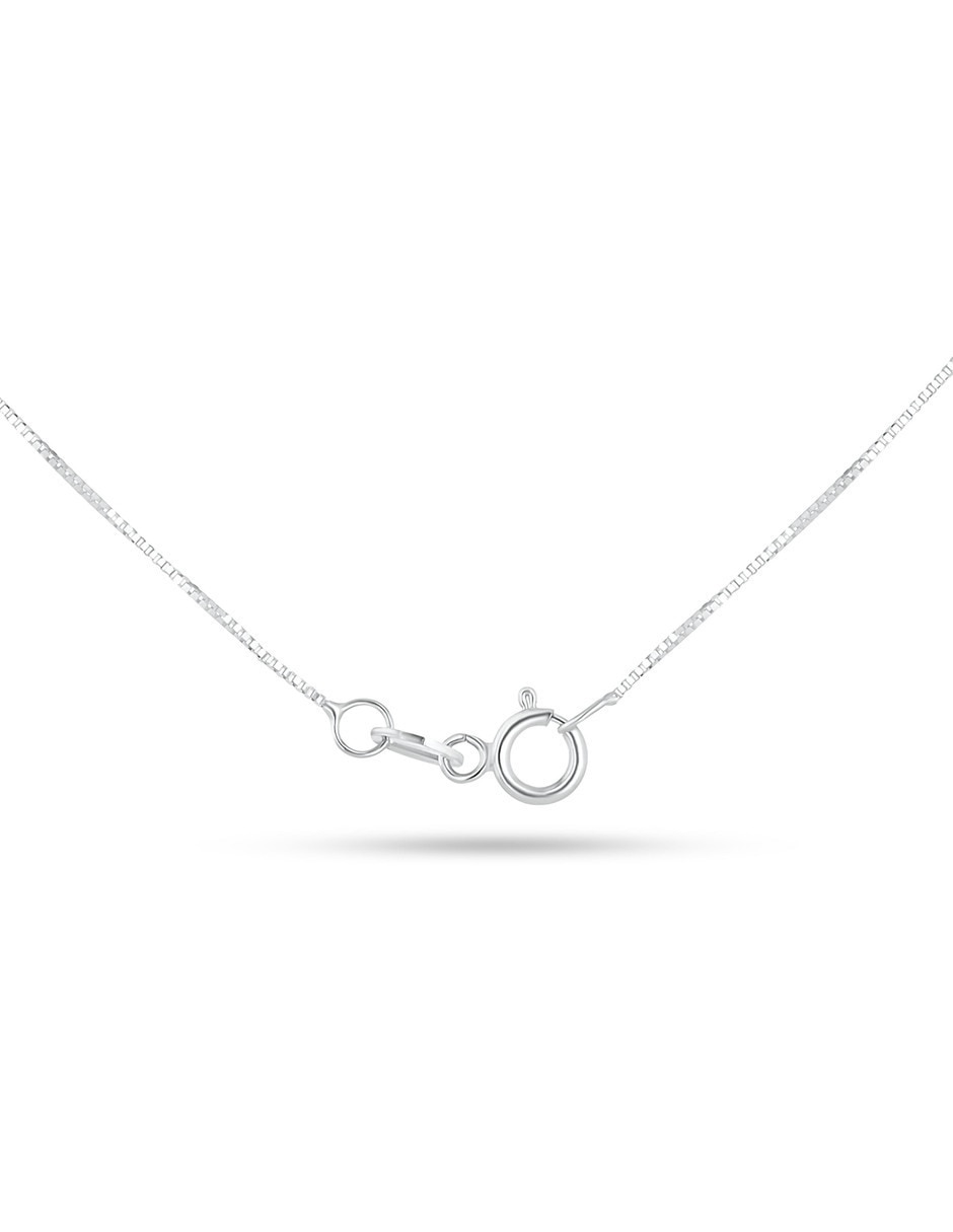 Colla con dije circular Joyerias Bizzarro de oro blanco 14 k diamante