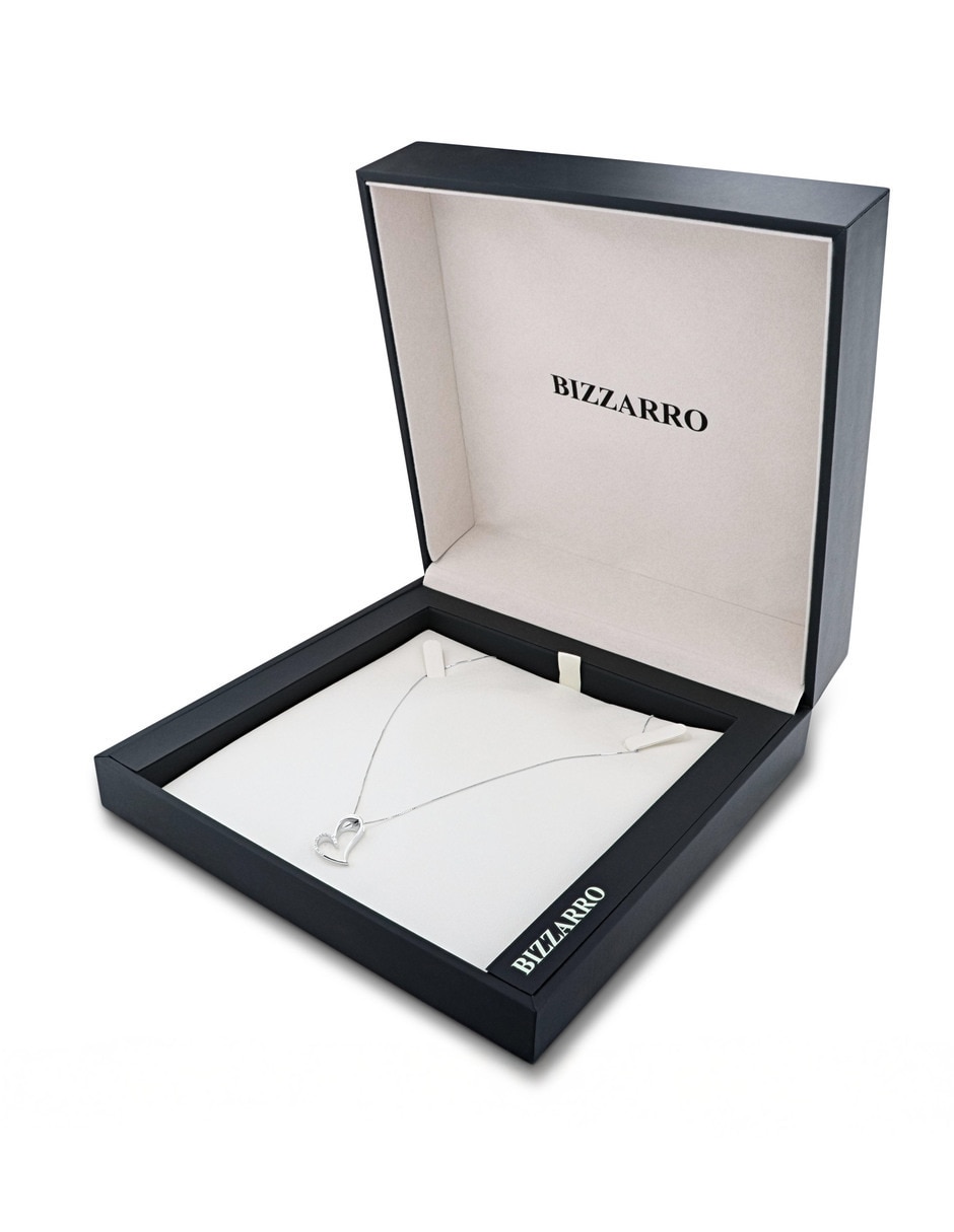 Collar de Corazòn Joyerias Bizzarro de oro blanco 14 k diamante