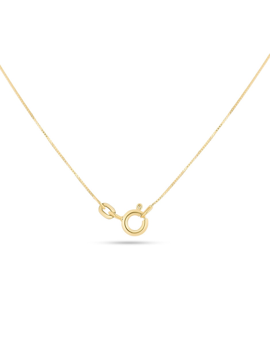 Collar con dije de letra D Joyerias Bizzarro de oro amarillo 14 k