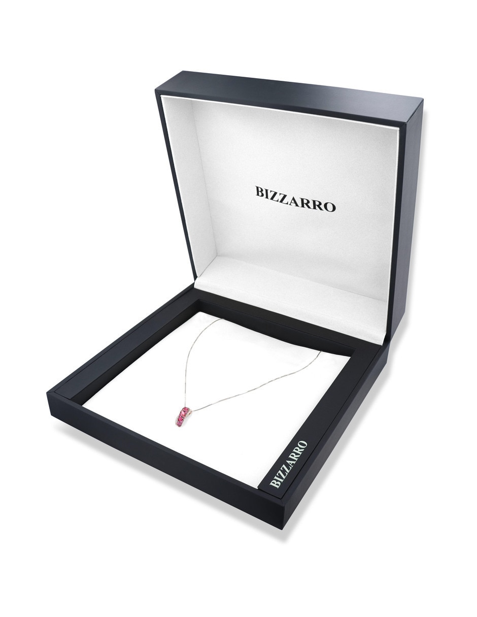 Collar con dije de oro rosa 14 k diamante 3