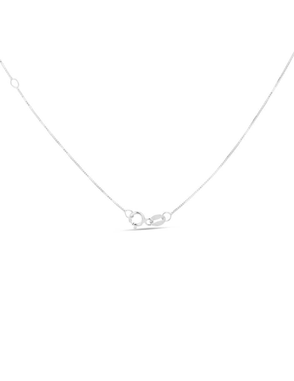 Collar con dije de Corazòn Joyerias Bizzarro de oro blanco 14 k diamante