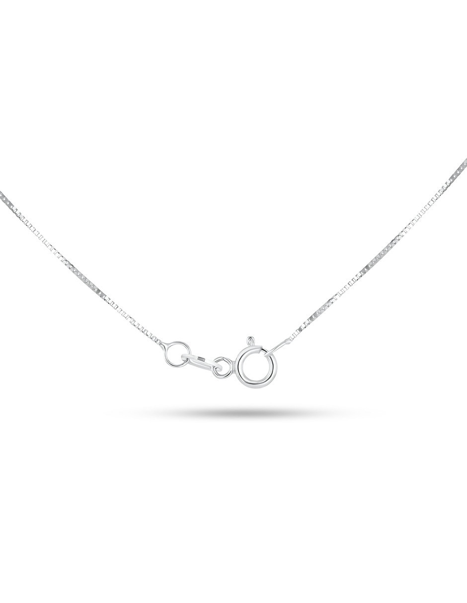 Colla con dije circular Joyerias Bizzarro de oro blanco 14 k diamante