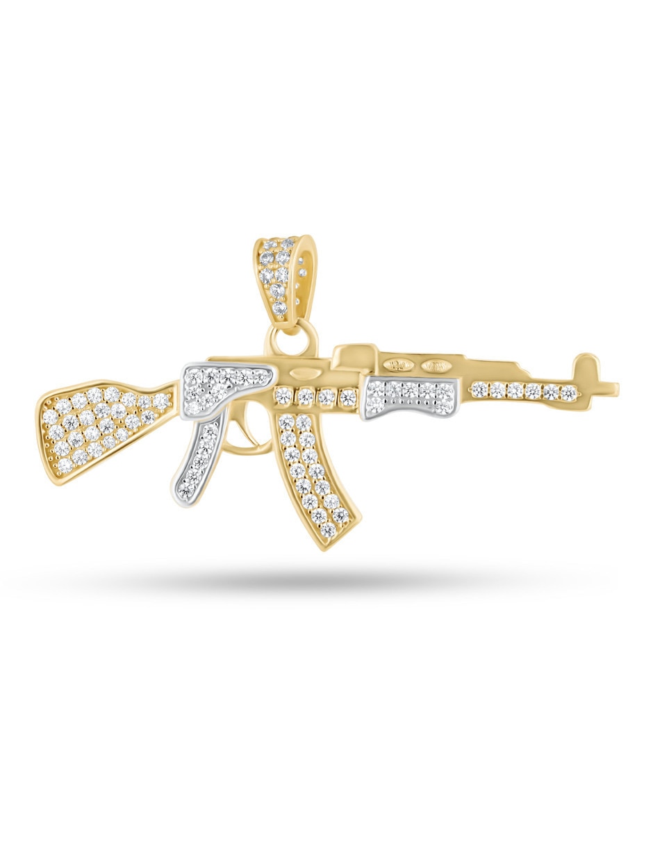 Dije de Arma de oro amarillo 14 k zirconia Dije de Arma de oro amarillo 14 k zirconia