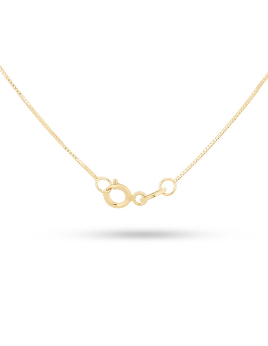 Collar con dije de letra R Joyerias Bizzarro de oro amarillo 14 k