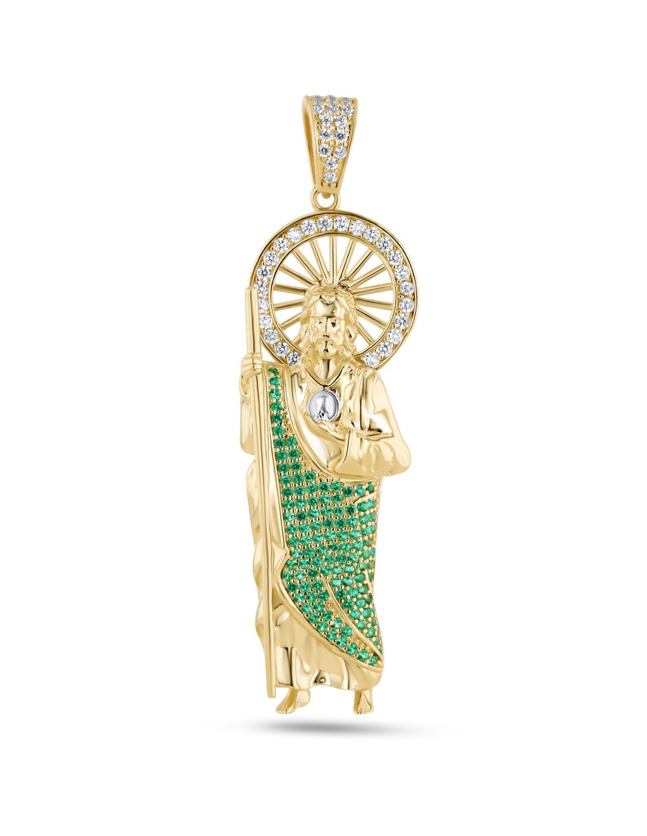 Dije de San Judas de oro amarillo 14 k zirconia Dije de San Judas de oro amarillo 14 k zirconia