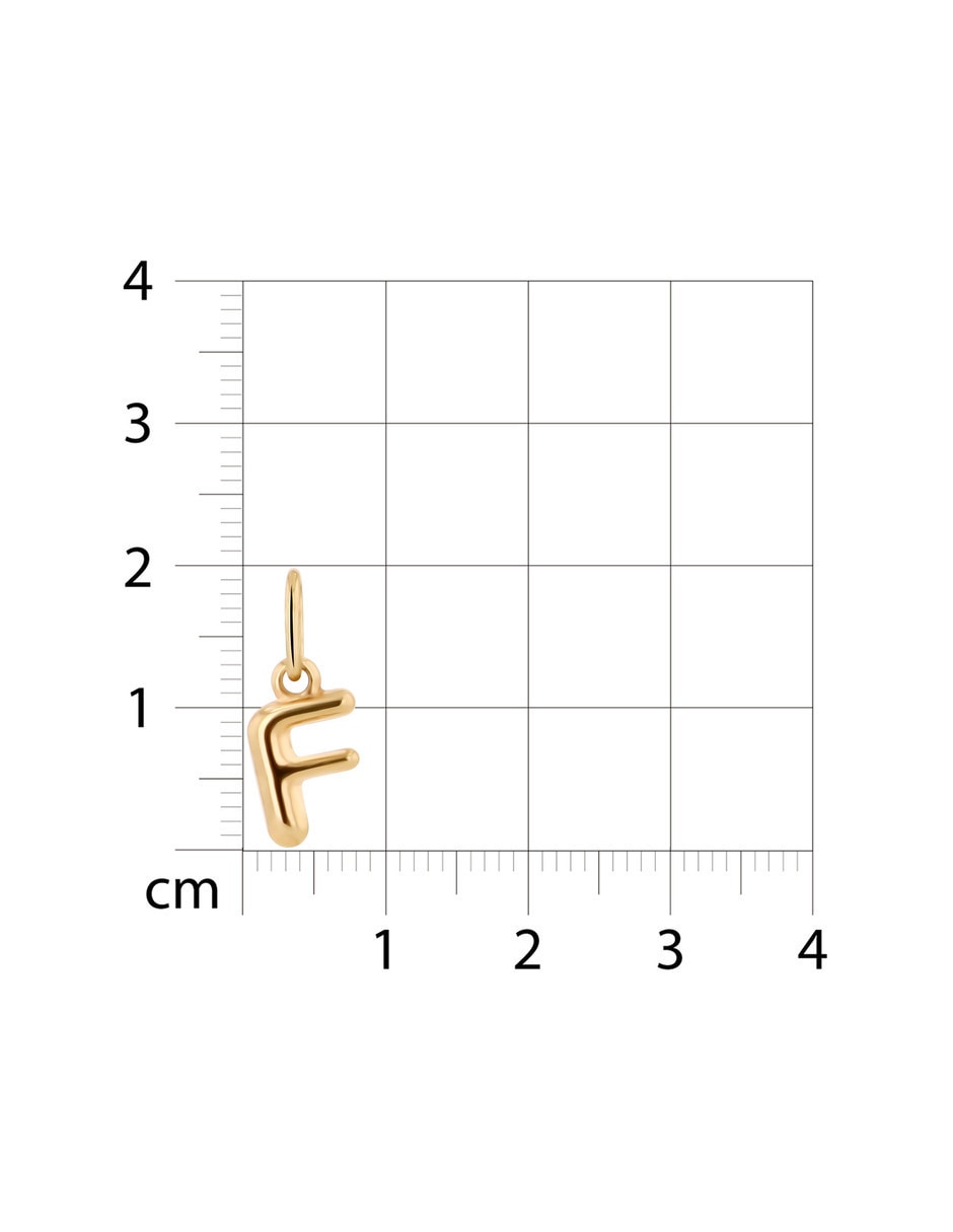 Dije de letra F Joyerias Bizzarro de oro amarillo 10 k