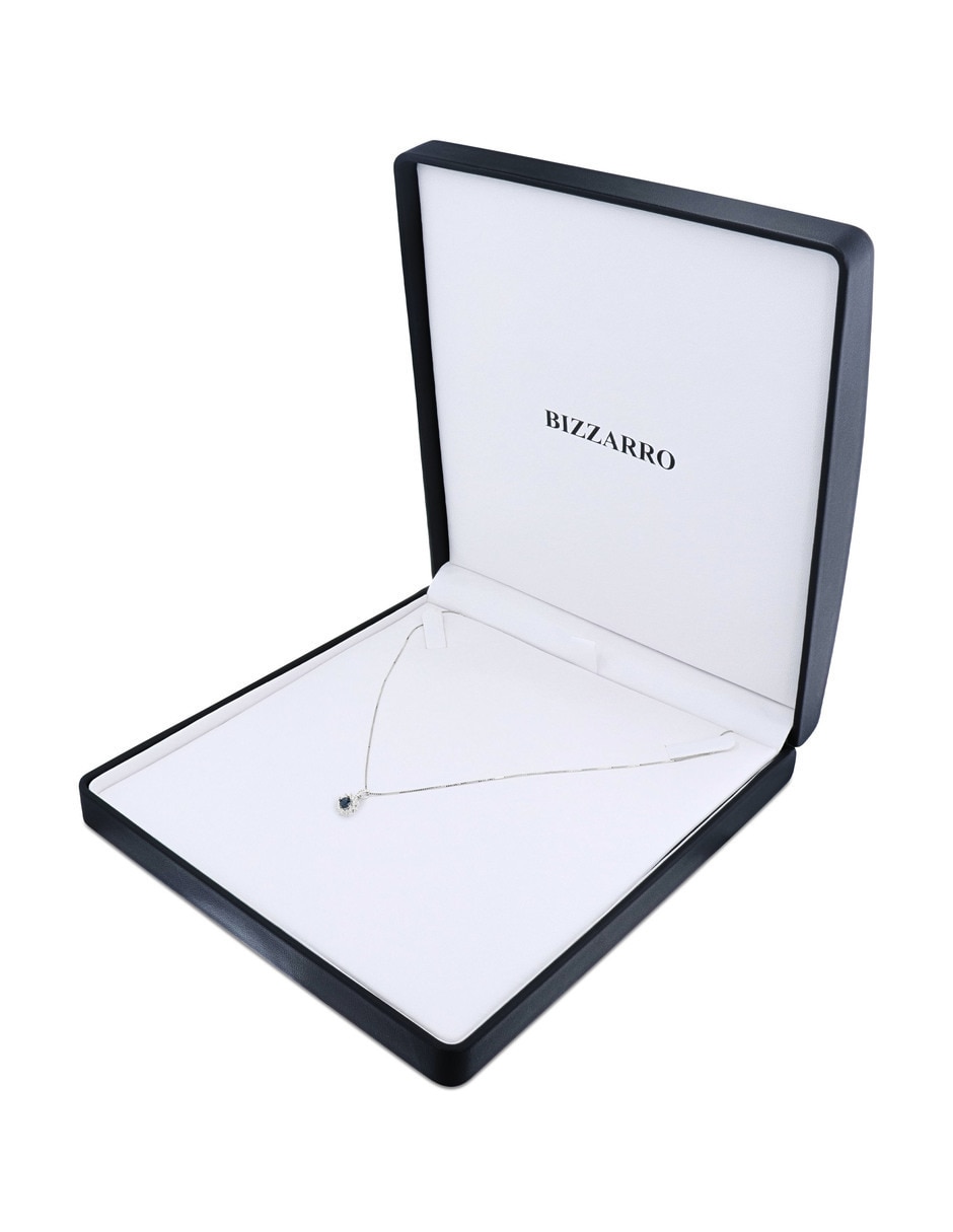 Collar con dije circular de oro blanco 14 k diamante 3