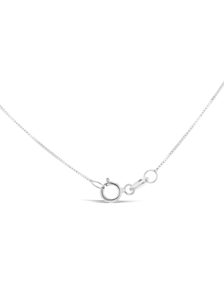 Collar con dije circular de oro blanco 14 k diamante 2