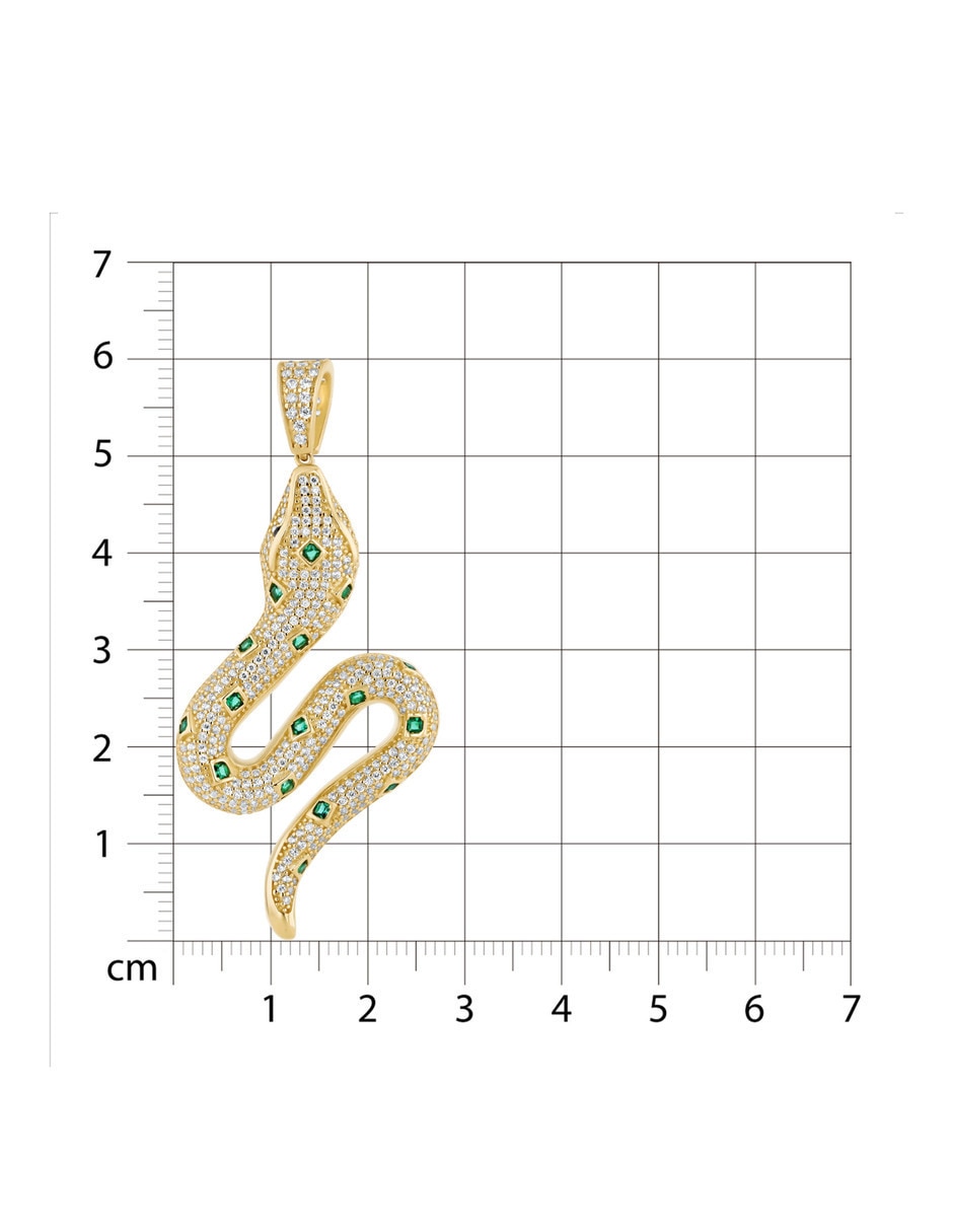 Dije de Serpiente de oro amarillo 14 k zirconia 2