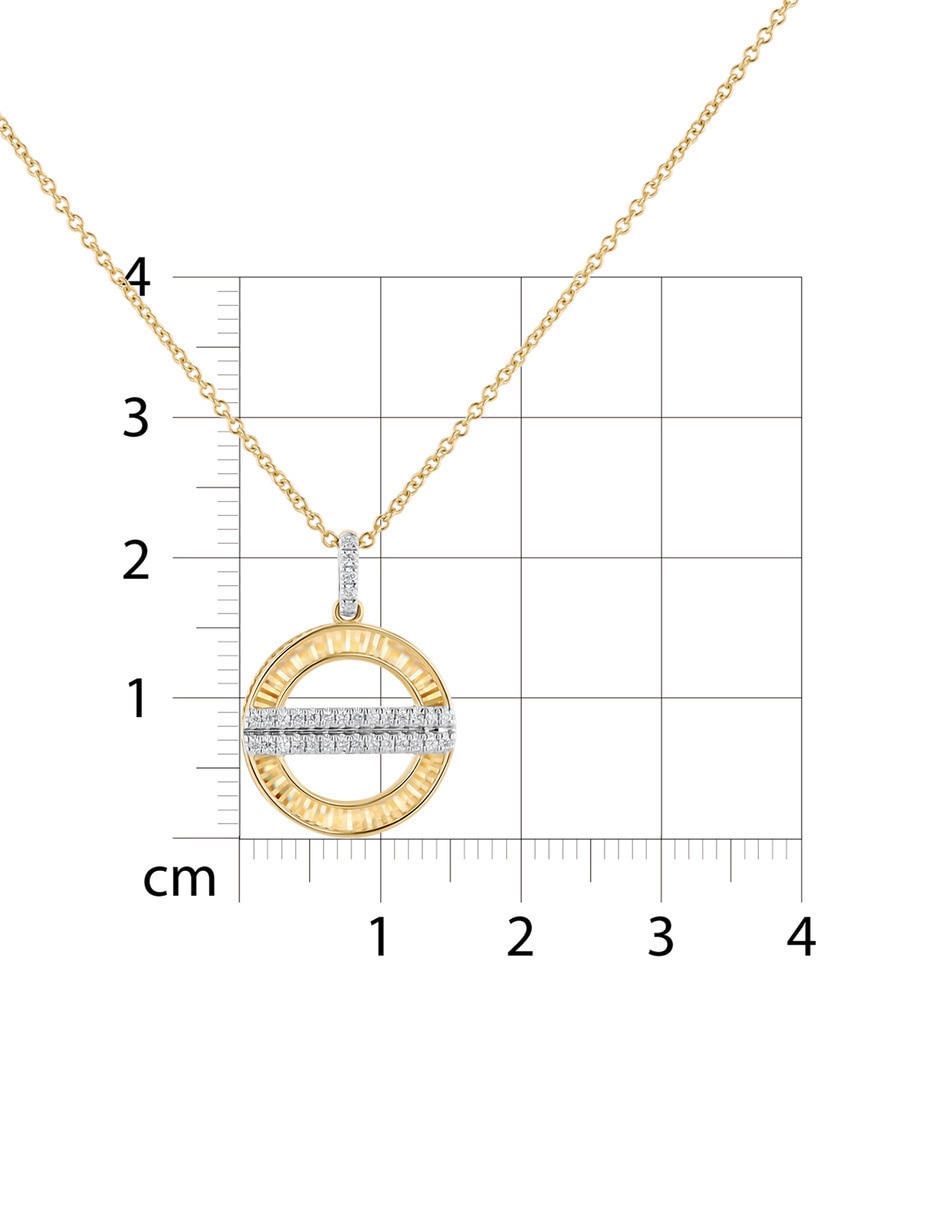 Dije de circular de oro amarillo 14 k 2