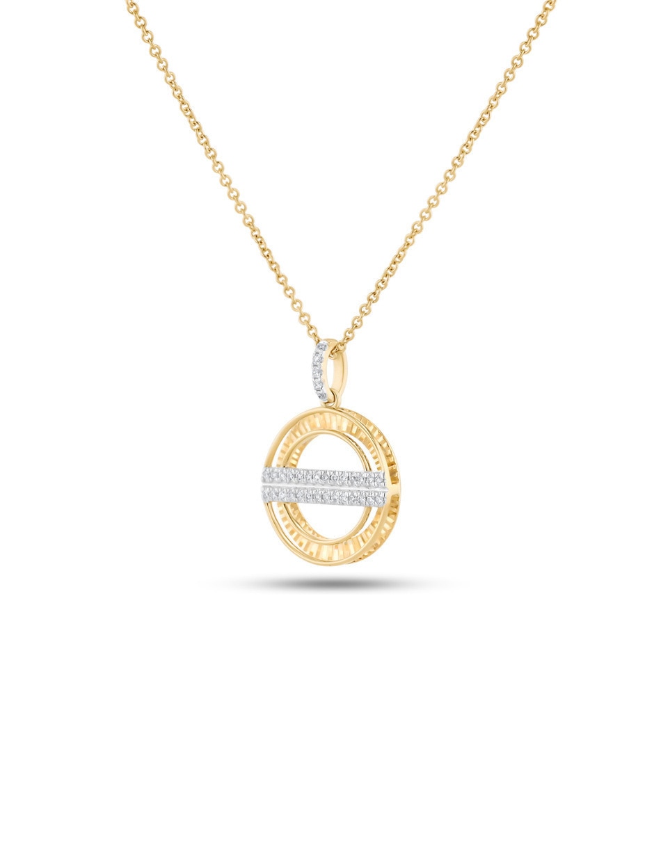 Dije de circular de oro amarillo 14 k 3