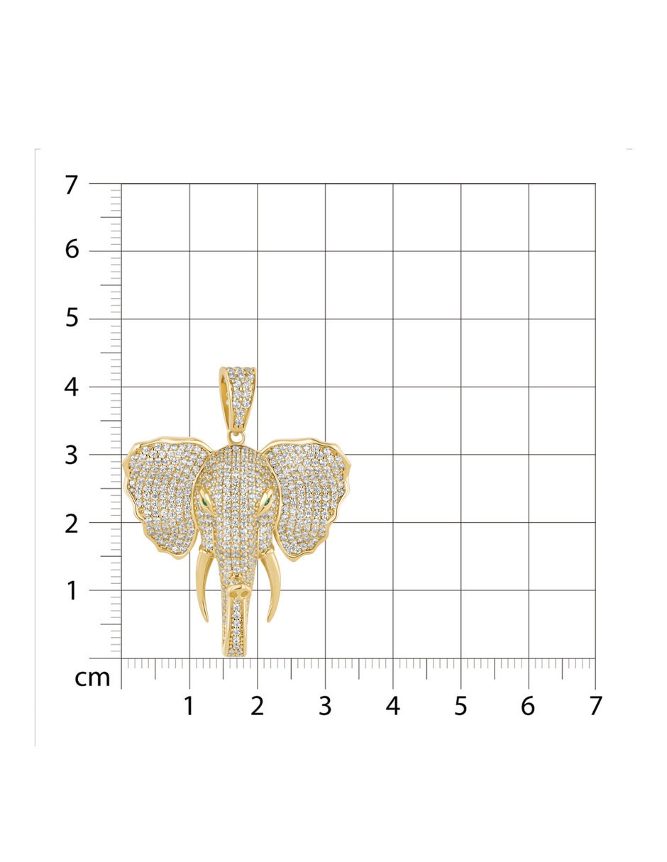 Dije de Elefante Joyerias Bizzarro de oro amarillo 14 k zirconia