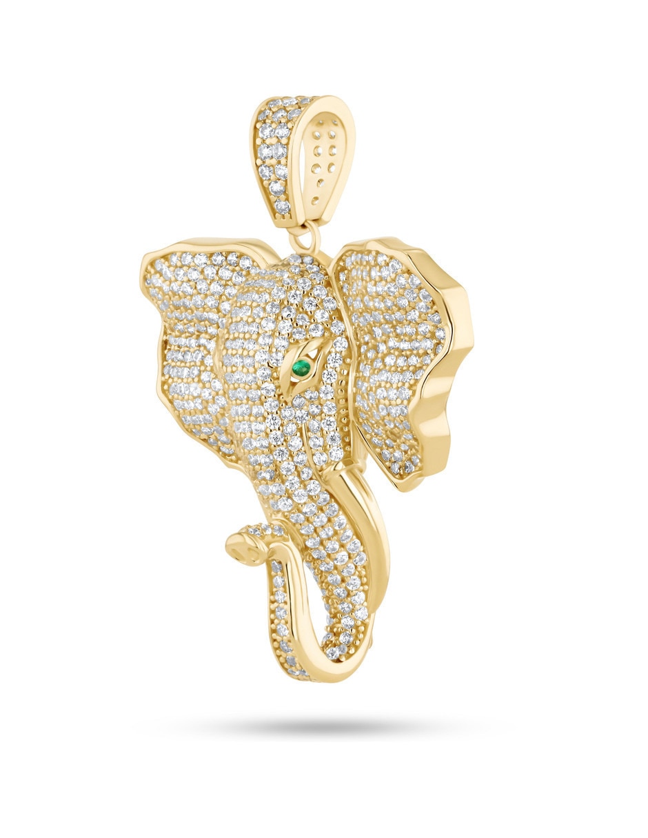 Dije de Elefante Joyerias Bizzarro de oro amarillo 14 k zirconia