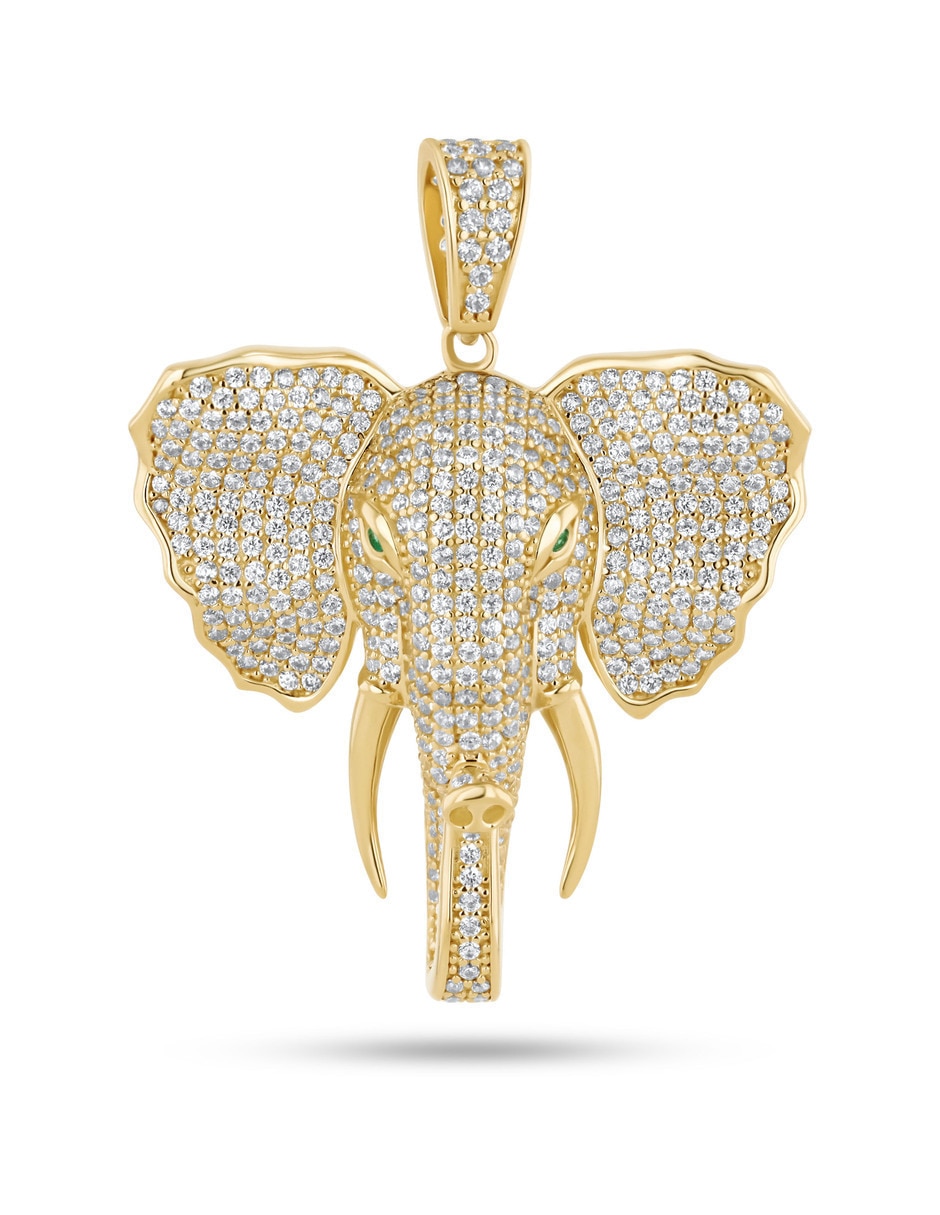 Dije de Elefante de oro amarillo 14 k zirconia Dije de Elefante de oro amarillo 14 k zirconia