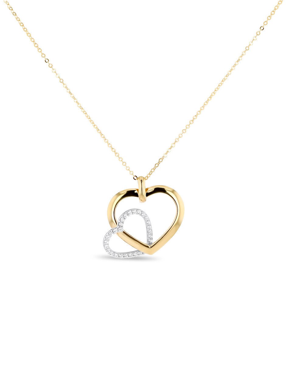 Collar con dije Joyerias Bizzarro de oro amarillo 10 K zirconia
