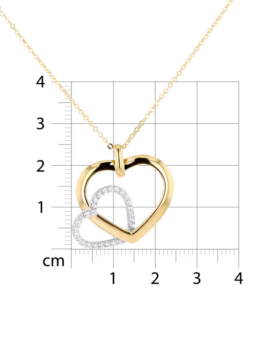 Collar con dije Joyerias Bizzarro de oro amarillo 10 K zirconia