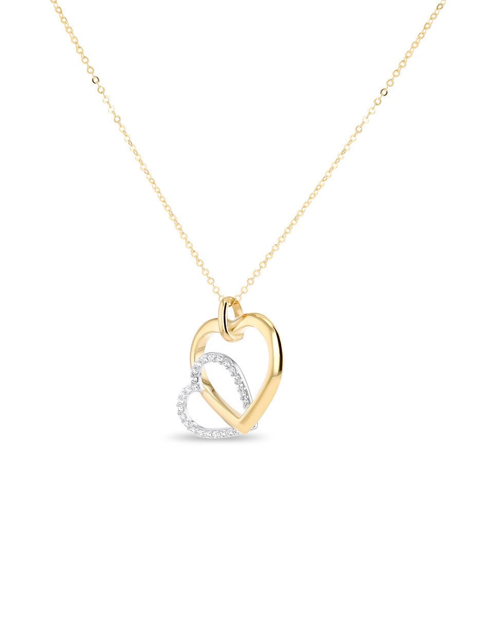 Collar con dije Joyerias Bizzarro de oro amarillo 10 K zirconia