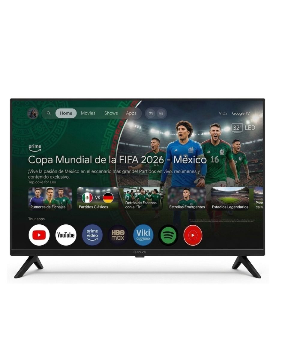 Pantalla smart tv q-touch led de Full HD gtv0032 con google tv con
