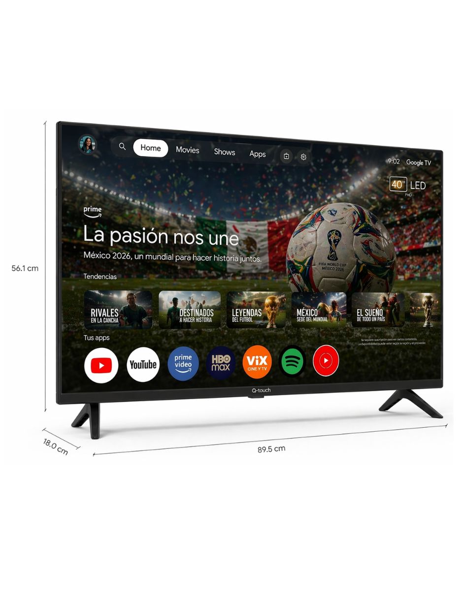 Pantalla Smart TV LED de HD GTV0040 con Google TV Pantalla Smart TV LED de HD GTV0040 con Google TV