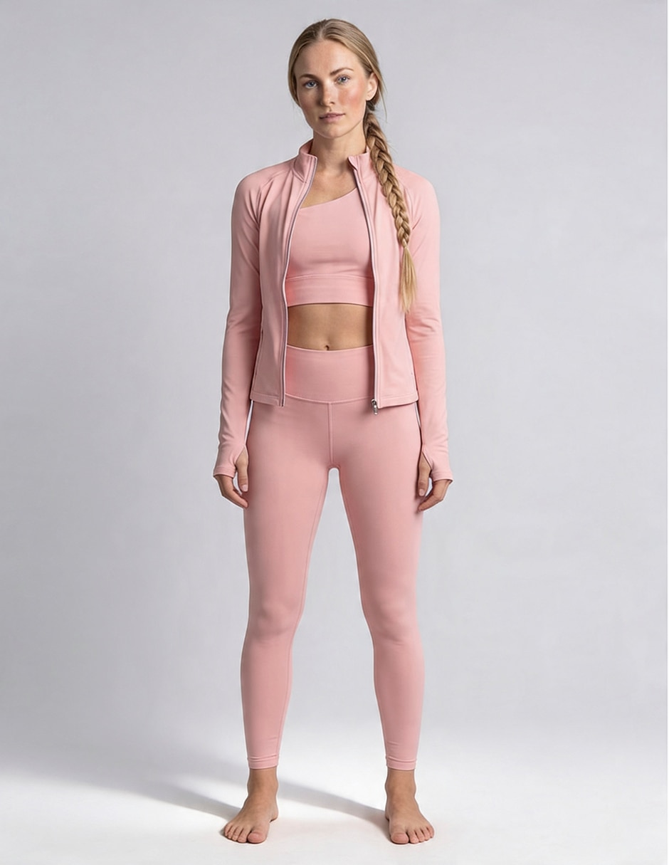 Conjunto deportivo ajustado con cierre para mujer Conjunto deportivo ajustado con cierre para mujer