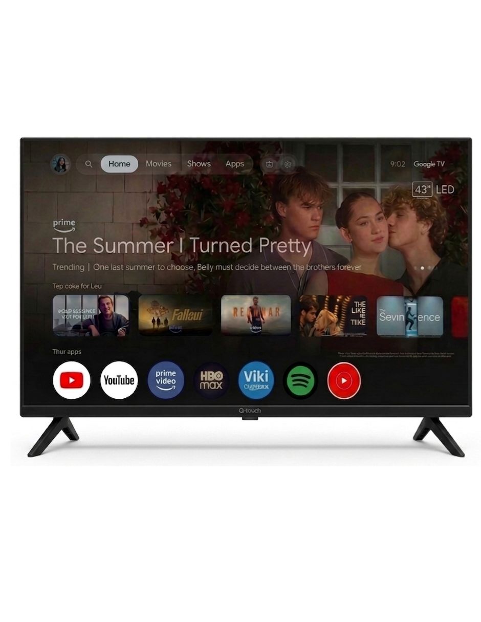 Pantalla Smart TV Q-Touch LED de 43 pulgadas HD GTV0043 con google TV con AI sound