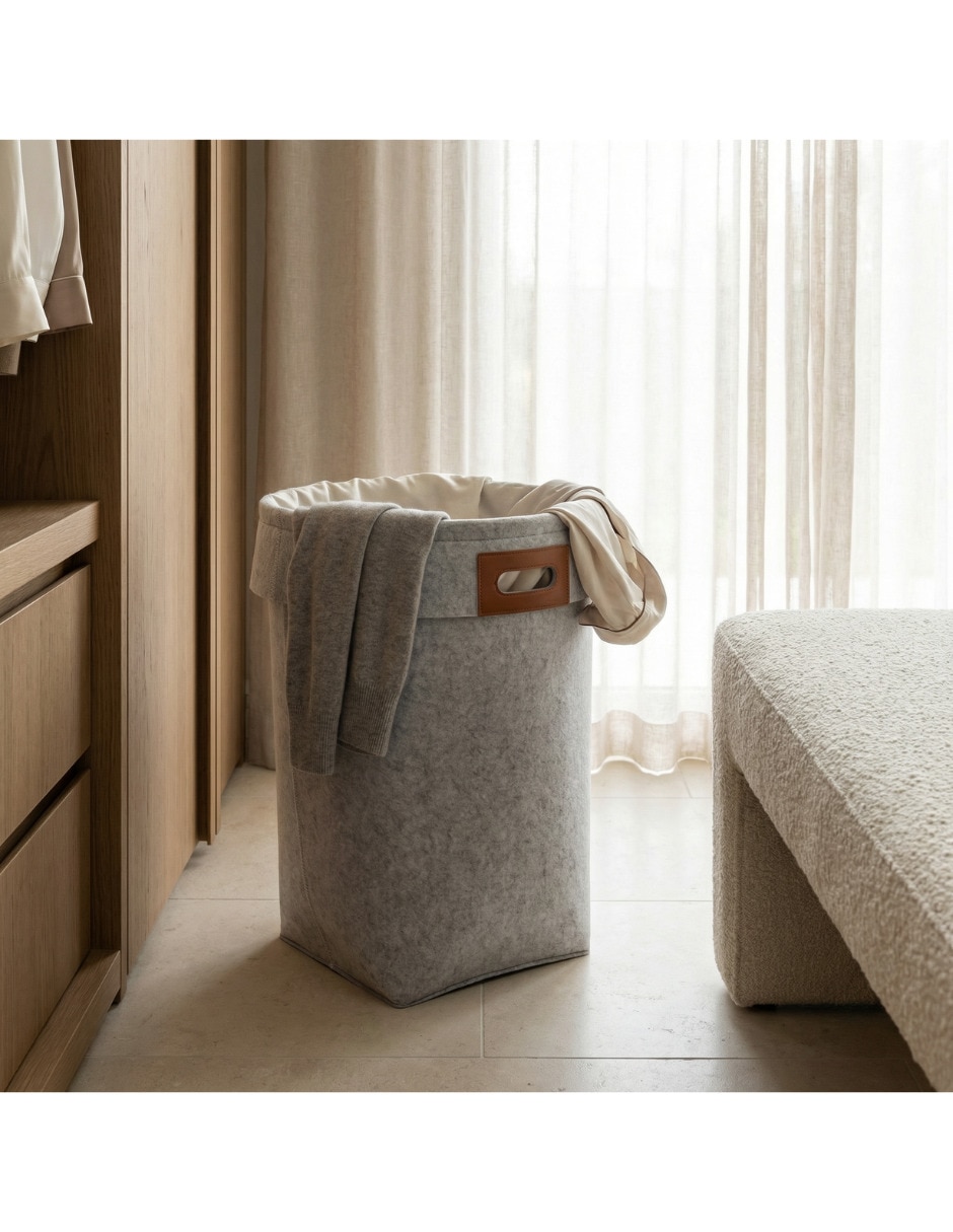 Cesto para ropa Onyxo de fieltro