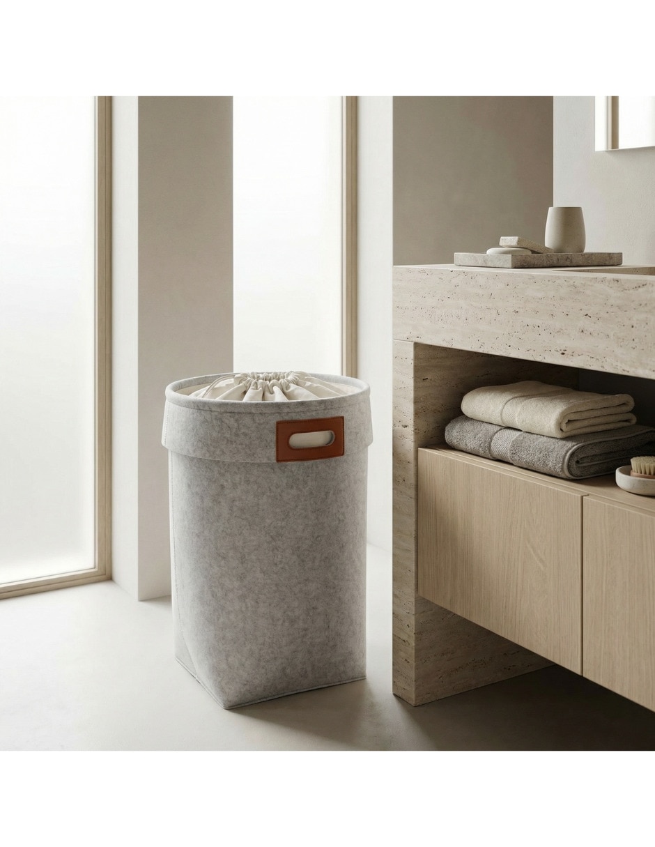 Cesto para ropa Onyxo de fieltro