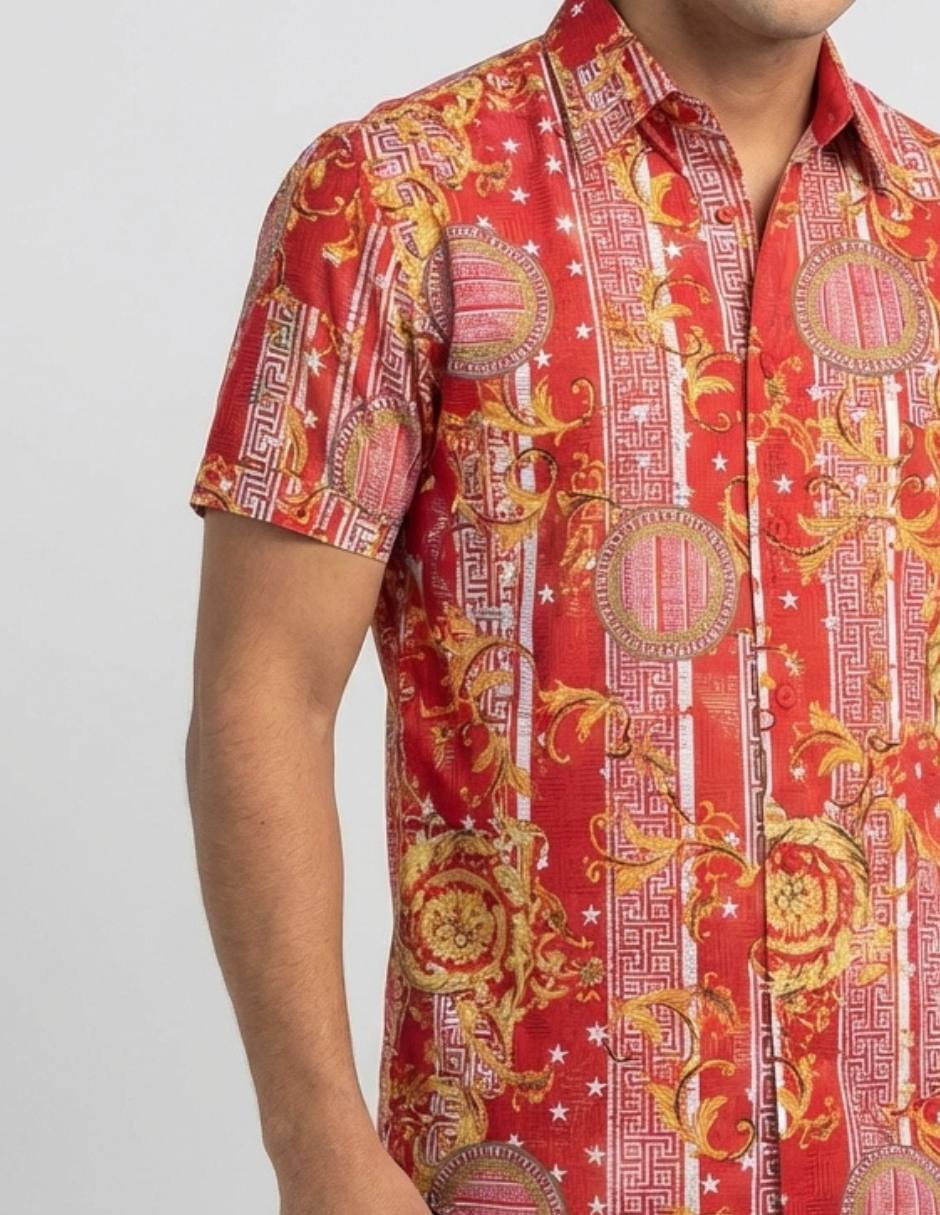 Camisa casual Pavini manga corta para hombre