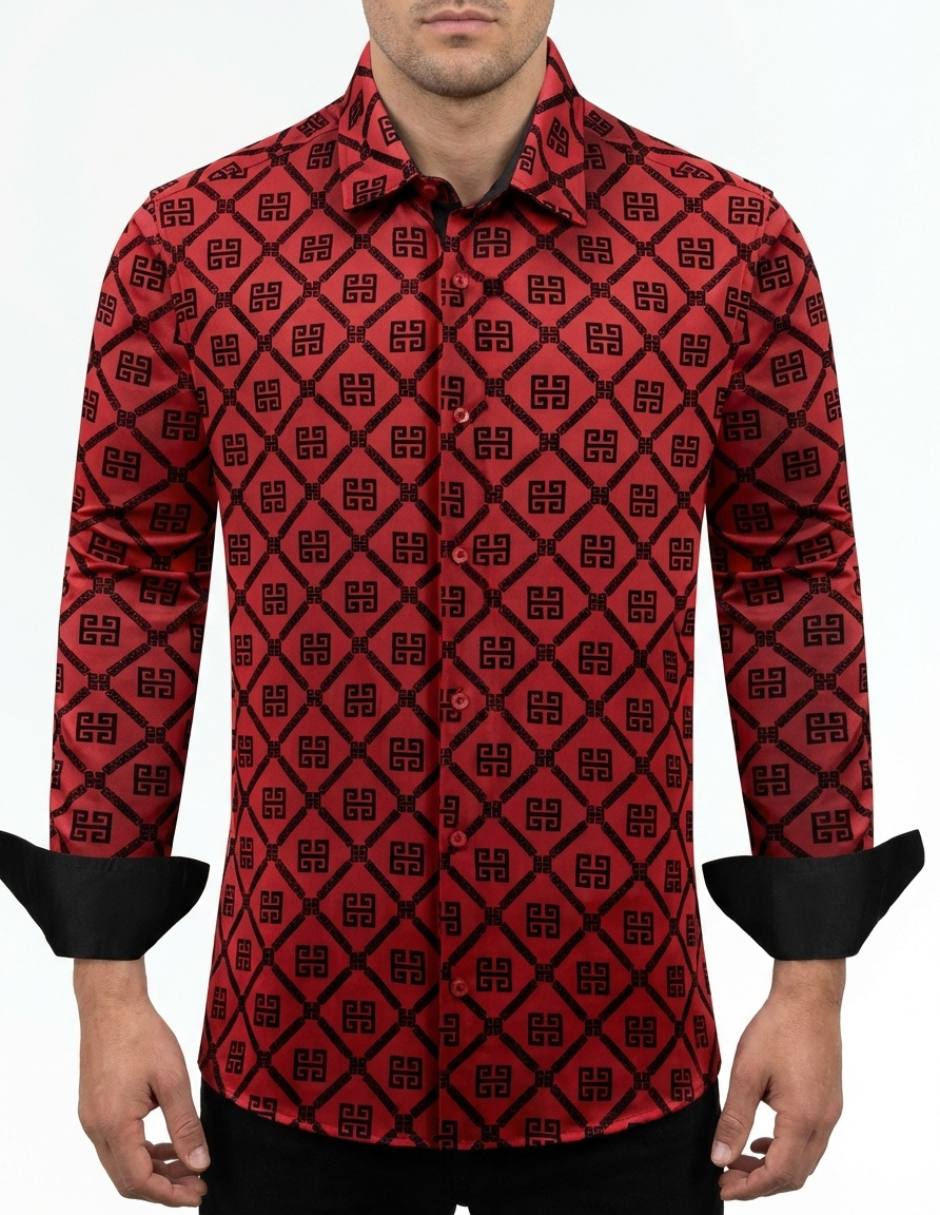 Camisa casual Pavini manga larga para hombre