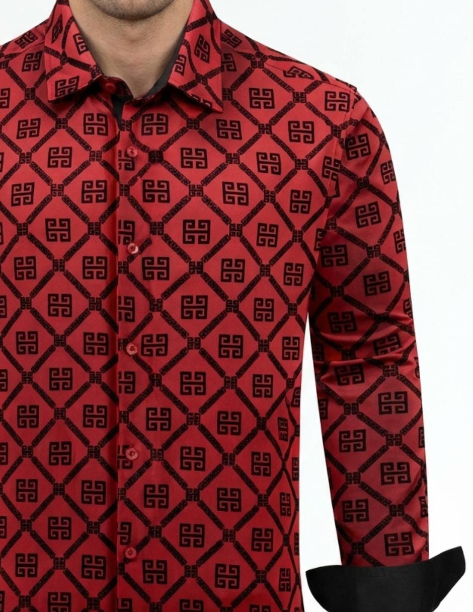 Camisa casual Pavini manga larga para hombre