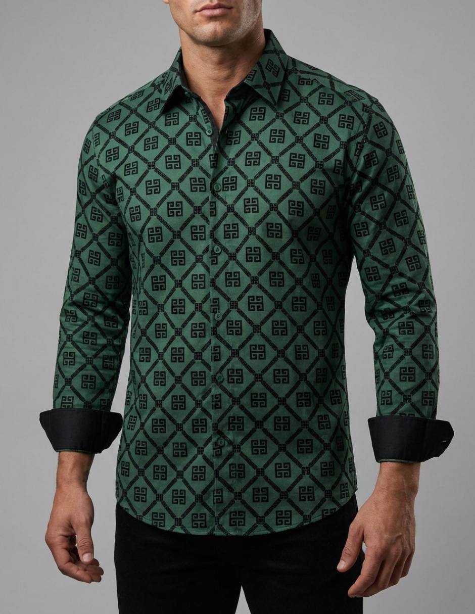 Camisa casual manga larga para hombre 1