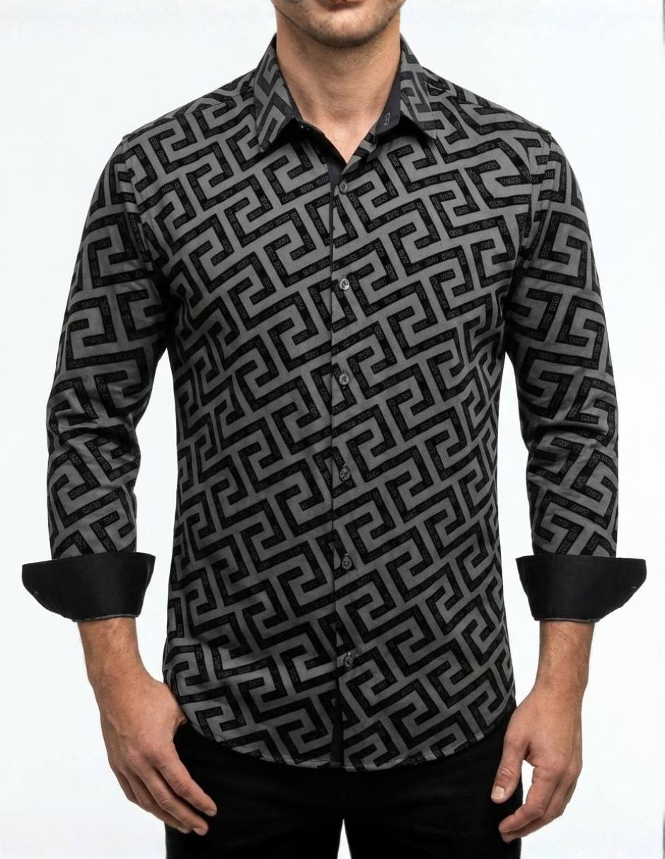Camisa casual Pavini manga larga para hombre