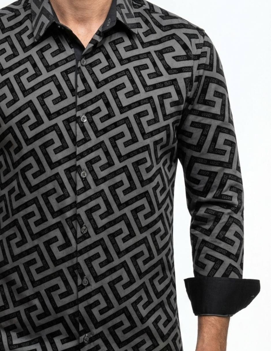 Camisa casual Pavini manga larga para hombre