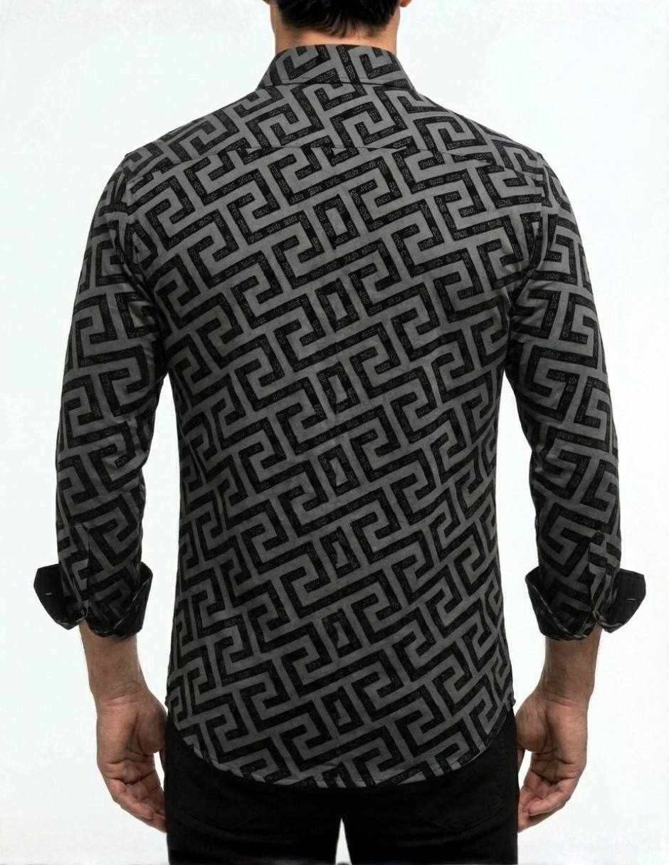 Camisa casual Pavini manga larga para hombre